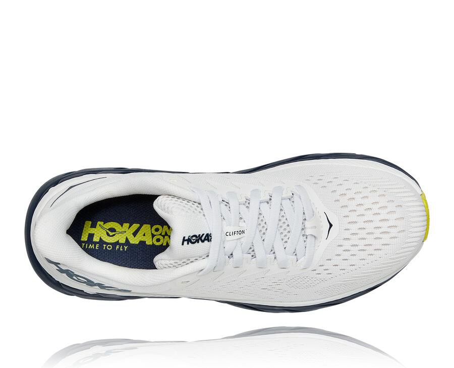 Hoka One One Koşu Ayakkabısı Erkek Beyaz/Siyah - Clifton 7 - WV3651907